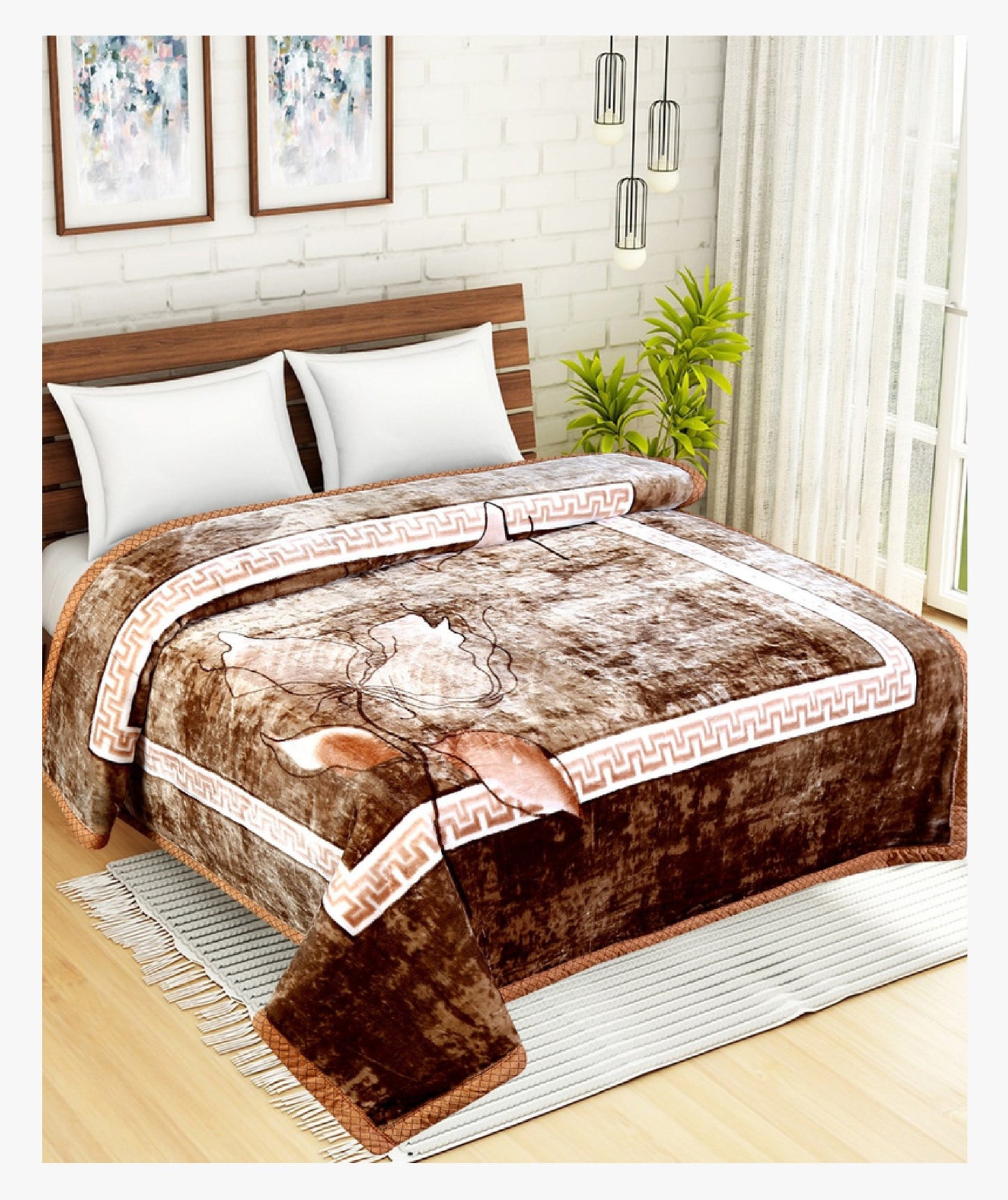 Monte Carlo Double Bed Blanket - BENNET (Pack of 6 Blankets of Assorted Colors & Designs)