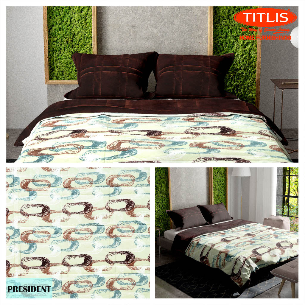 TITLIS Double Bed Quilts - PRESIDENT (8 Quilts of Assorted Colors & Designs)