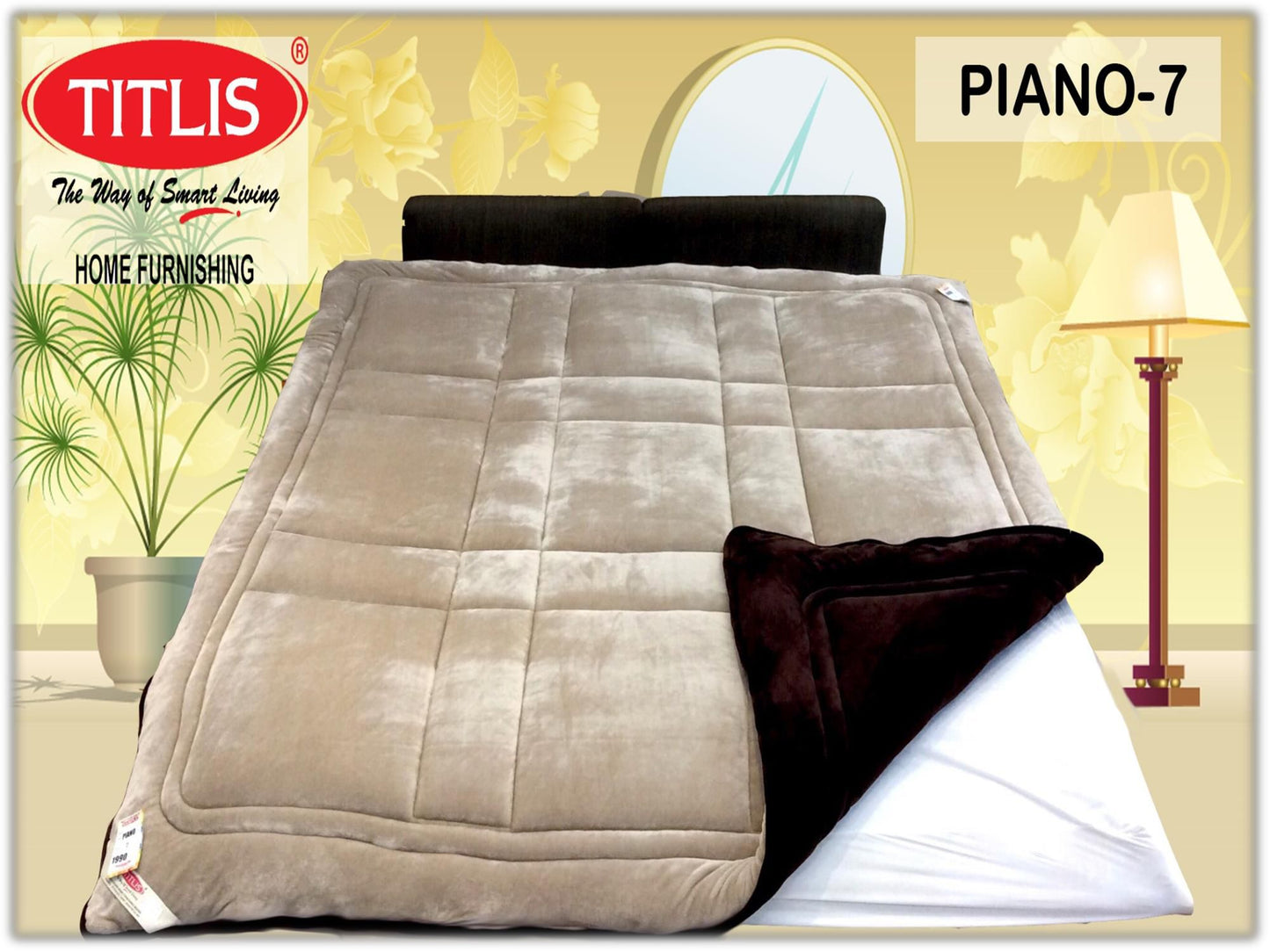 TITLIS Double Bed Quilts - PIANO (6 Quilts of Assorted Colors)