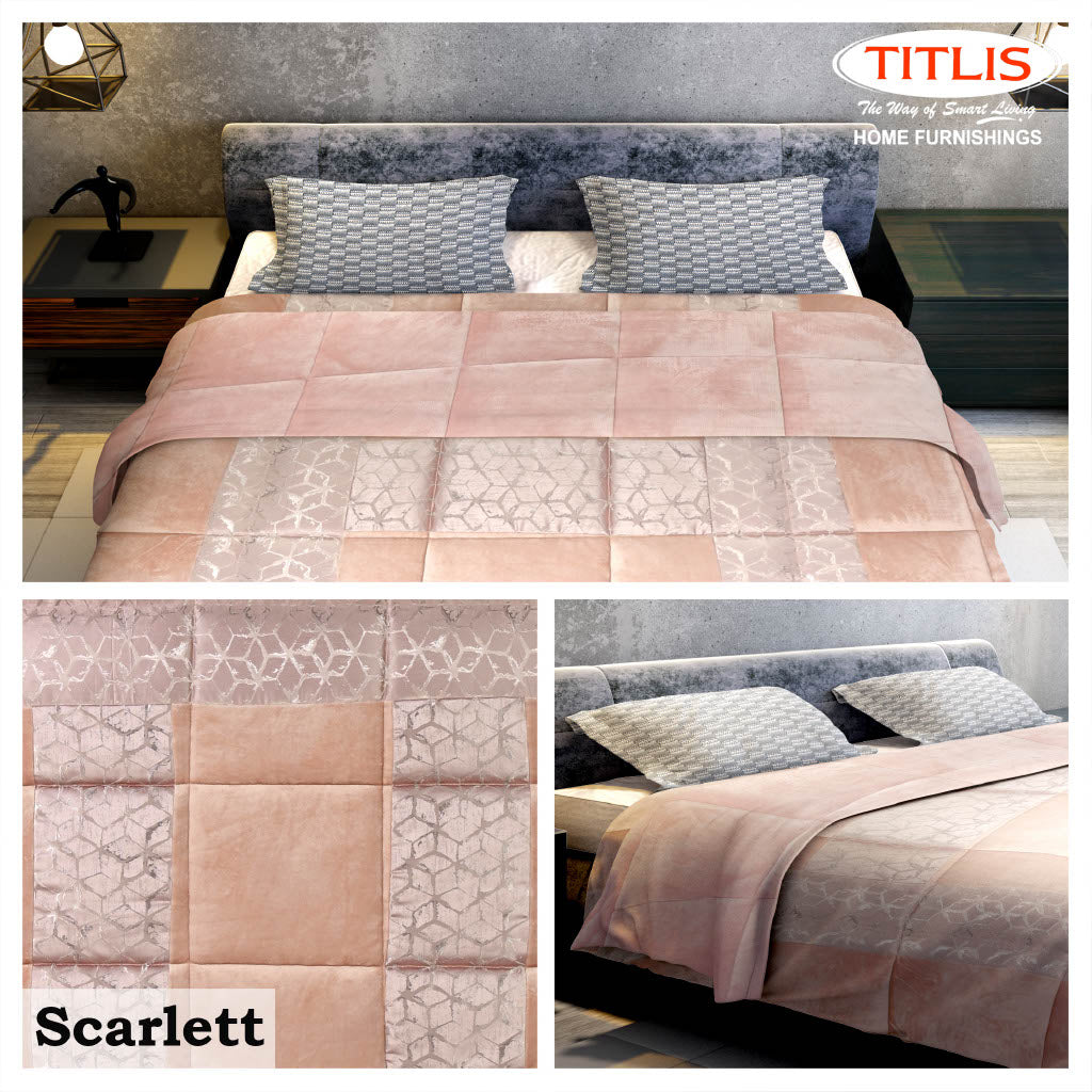 TITLIS Double Bed Quilts - SCARLETT (6 Quilts of Assorted Colors & Designs)