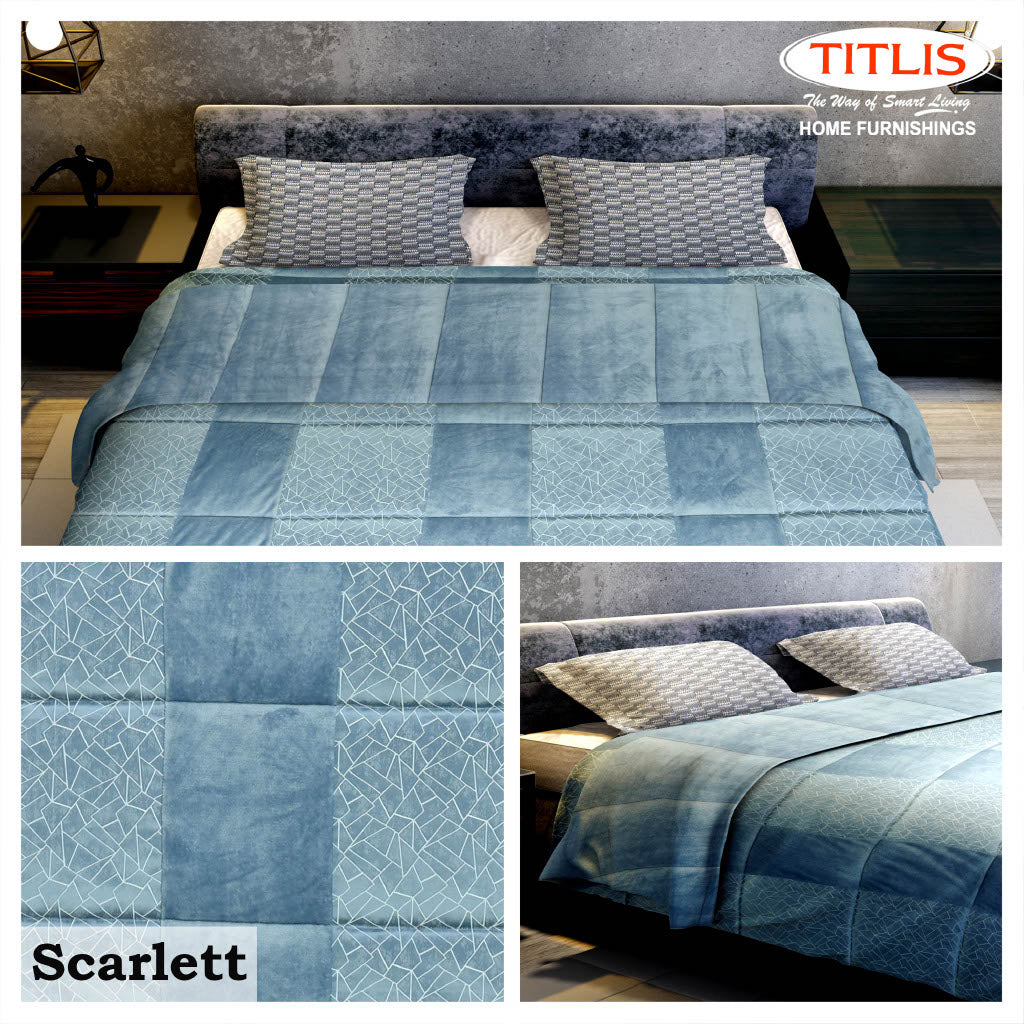 TITLIS Double Bed Quilts - SCARLETT (6 Quilts of Assorted Colors & Designs)