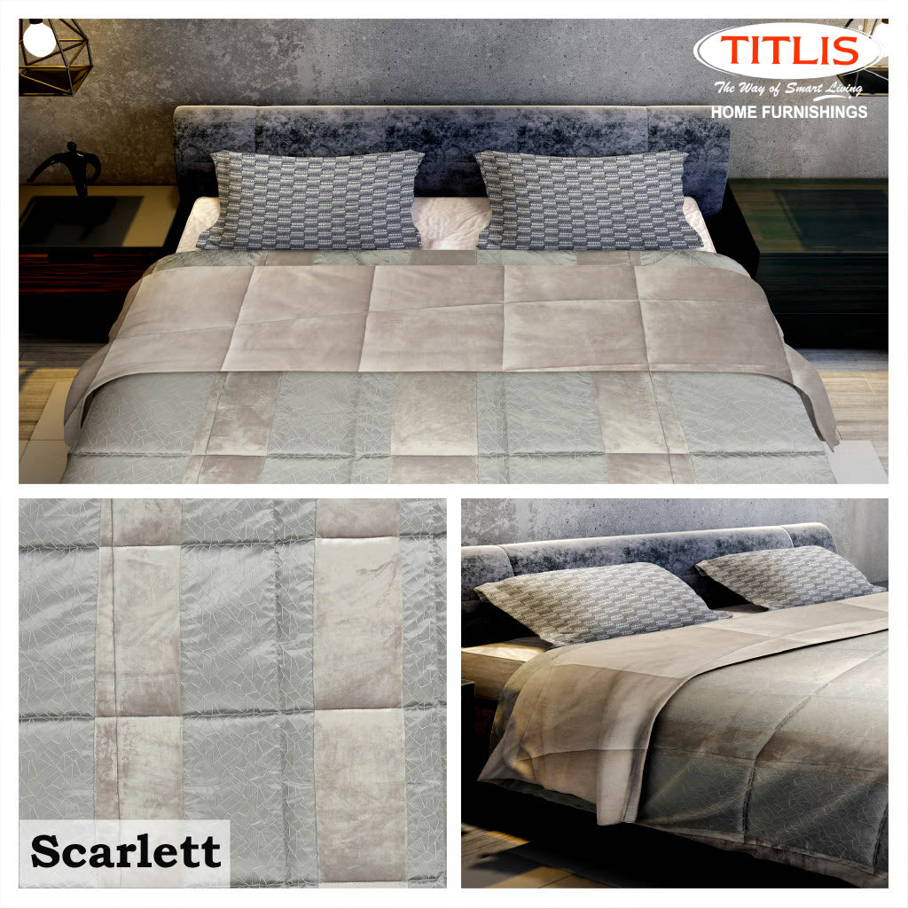 TITLIS Double Bed Quilts - SCARLETT (6 Quilts of Assorted Colors & Designs)