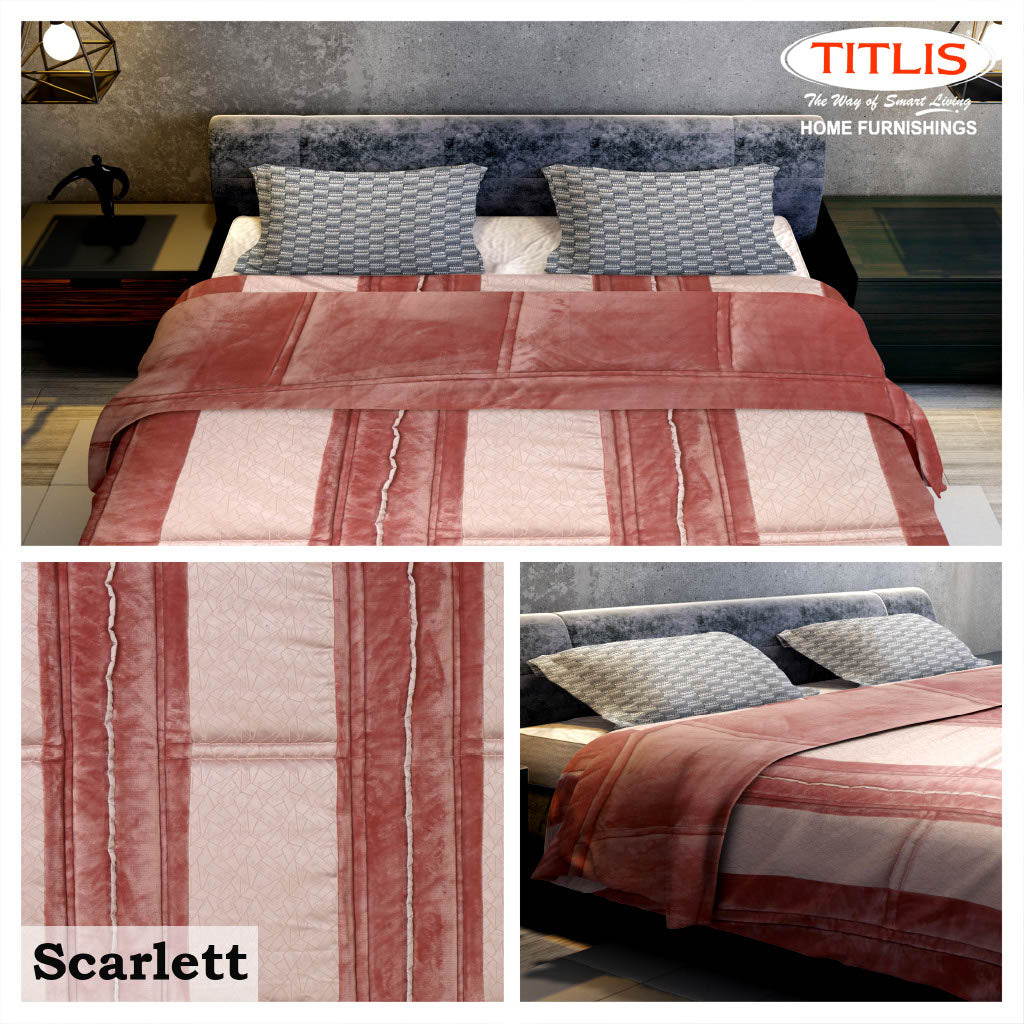 TITLIS Double Bed Quilts - SCARLETT (6 Quilts of Assorted Colors & Designs)