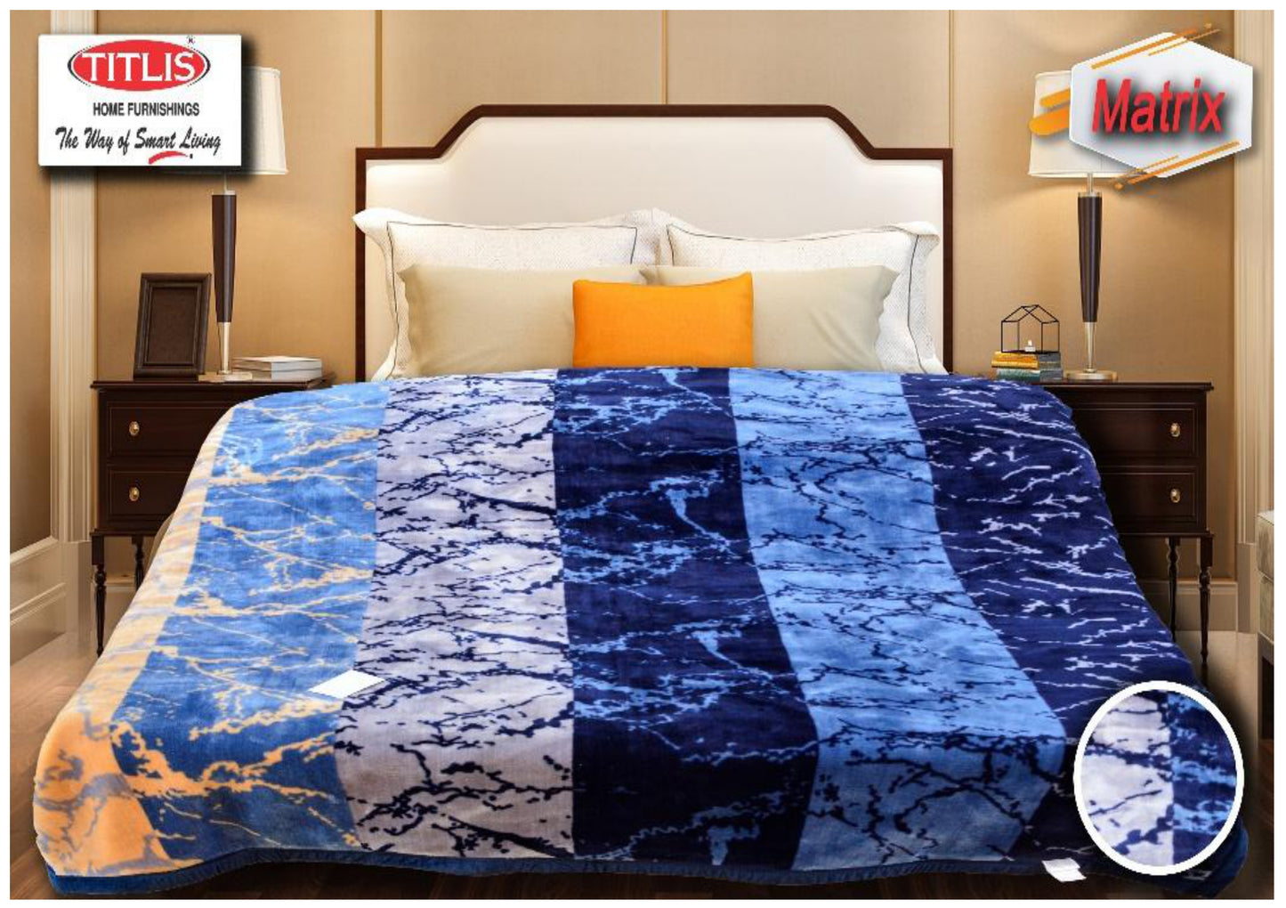 TITLIS Single Bed Blanket - MATRIX (2.8 Kg., 1 Ply) - 16 Blankets with PVC Bags (Wholesale Pack Carton)