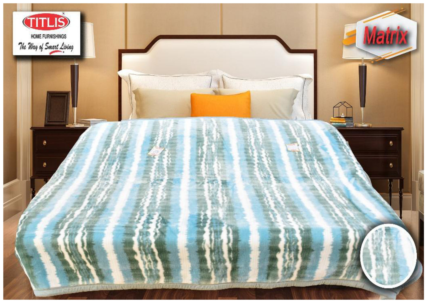 TITLIS Double Bed Blanket - MATRIX (4.1 Kg., 1 Ply) - 5 Blankets in Box Packing (Wholesale Pack Carton)
