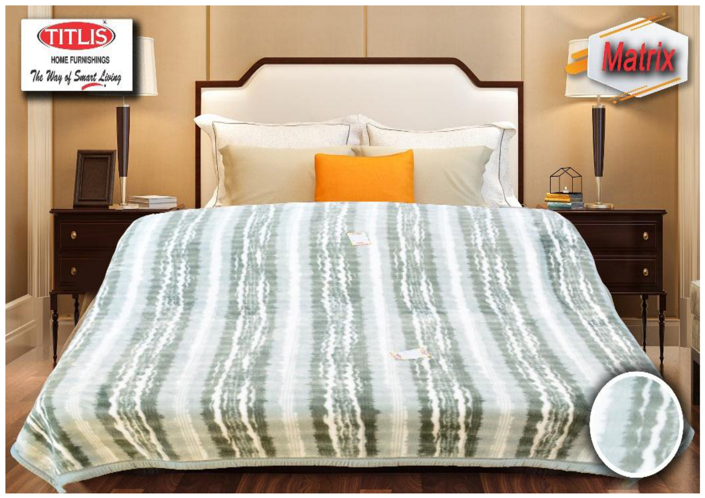 TITLIS Single Bed Blanket - MATRIX (2.8 Kg., 1 Ply) - 16 Blankets with PVC Bags (Wholesale Pack Carton)