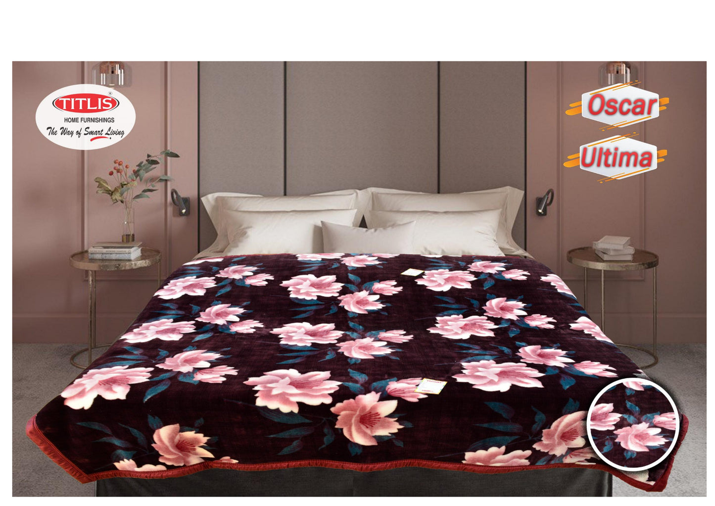 TITLIS Double Bed Blanket - ULTIMA (5.5 Kg., 2 Ply) - 8 Blankets in PVC Packing (Wholesale Pack Carton)