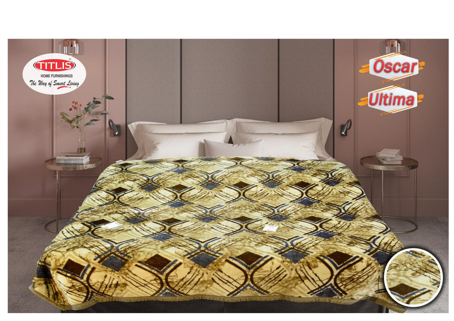 TITLIS Double Bed Blanket - ULTIMA (5.5 Kg., 2 Ply) - 8 Blankets in PVC Packing (Wholesale Pack Carton)