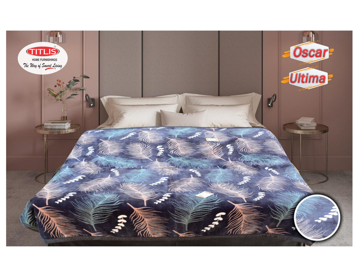 TITLIS Double Bed Blanket - ULTIMA (5.5 Kg., 2 Ply) - 8 Blankets in PVC Packing (Wholesale Pack Carton)