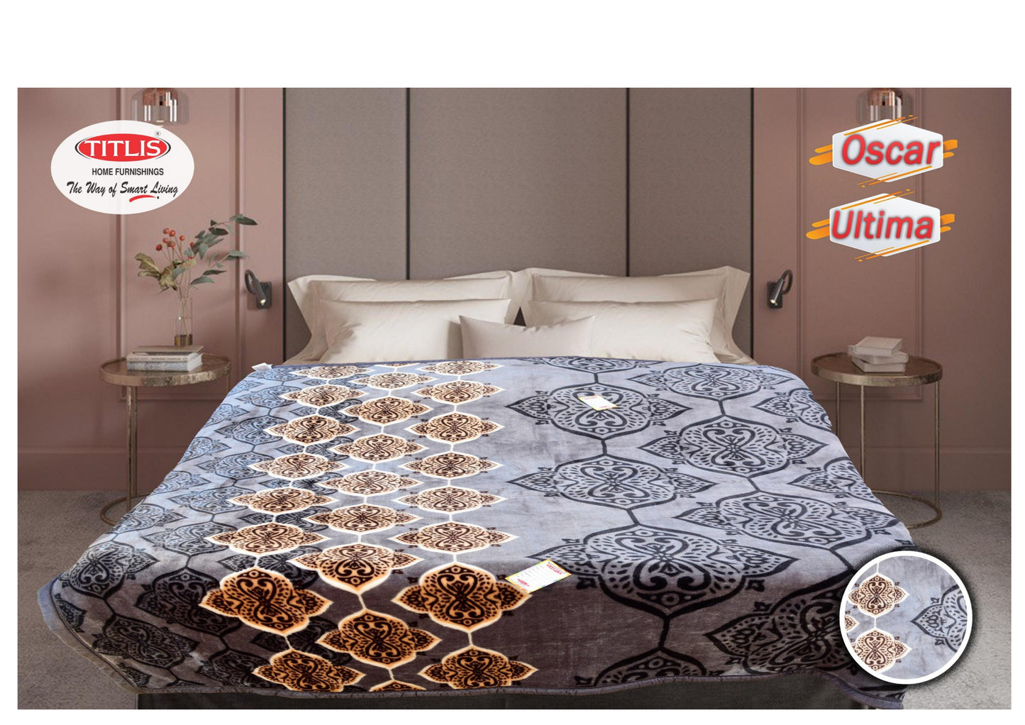 TITLIS Double Bed Blanket - ULTIMA (5.5 Kg., 2 Ply) - 8 Blankets in PVC Packing (Wholesale Pack Carton)