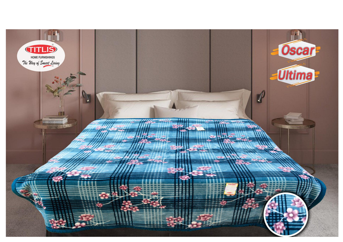 TITLIS Double Bed Blanket - ULTIMA (5.5 Kg., 2 Ply) - 8 Blankets in PVC Packing (Wholesale Pack Carton)
