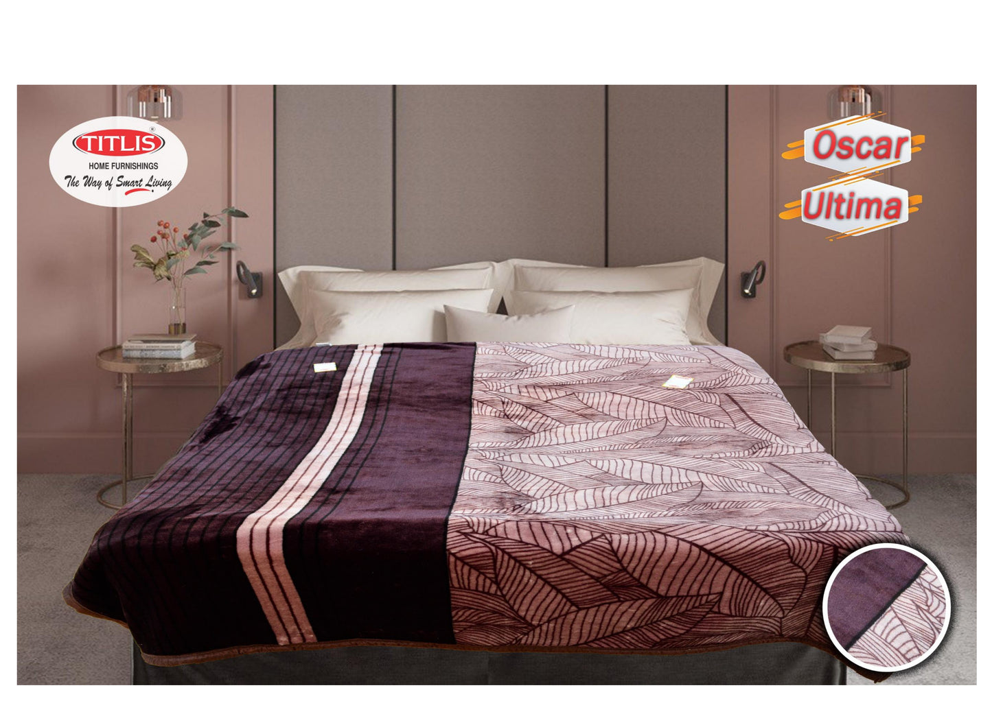 TITLIS Double Bed Blanket - ULTIMA (5.5 Kg., 2 Ply) - 8 Blankets in PVC Packing (Wholesale Pack Carton)