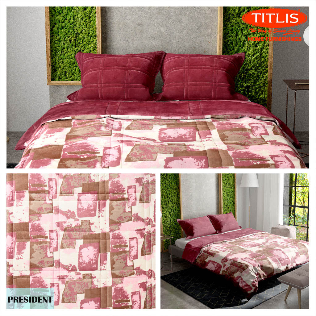 TITLIS Double Bed Quilts - PRESIDENT (8 Quilts of Assorted Colors & Designs)