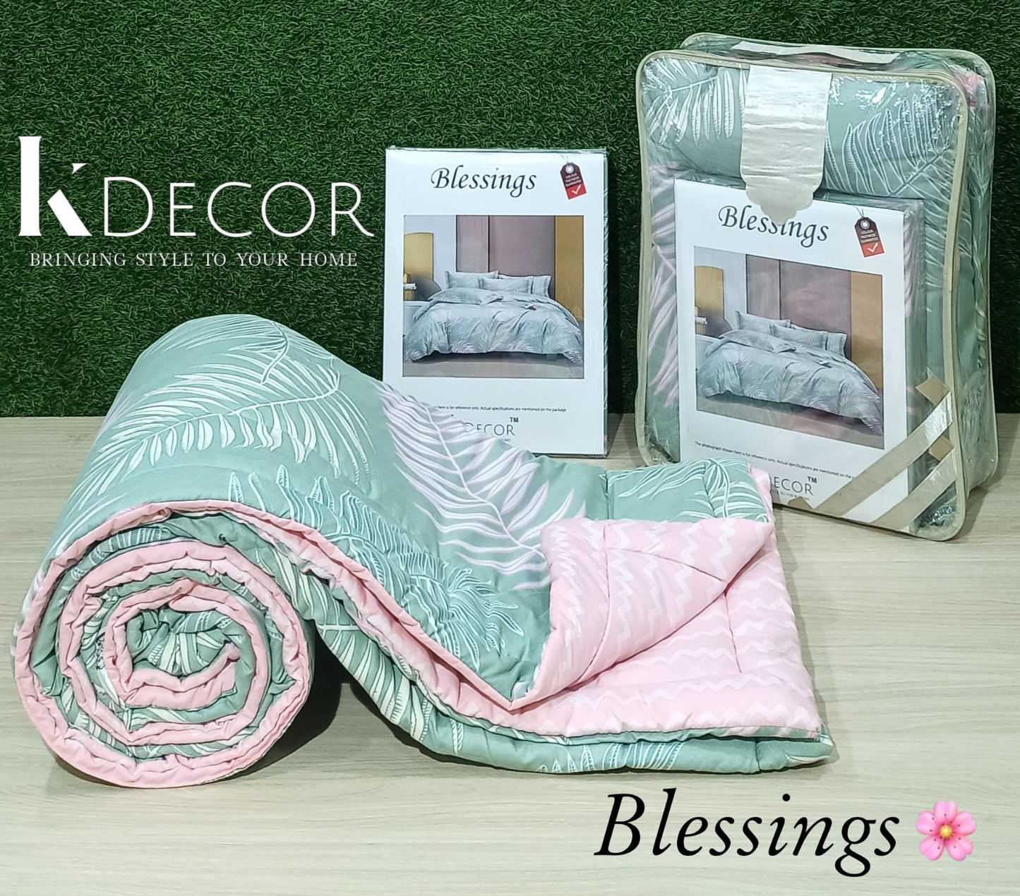 KDECOR 4 Piece Comforter Set - Blessings (Wholesale Pack of 14 Sets of Assorted Designs)