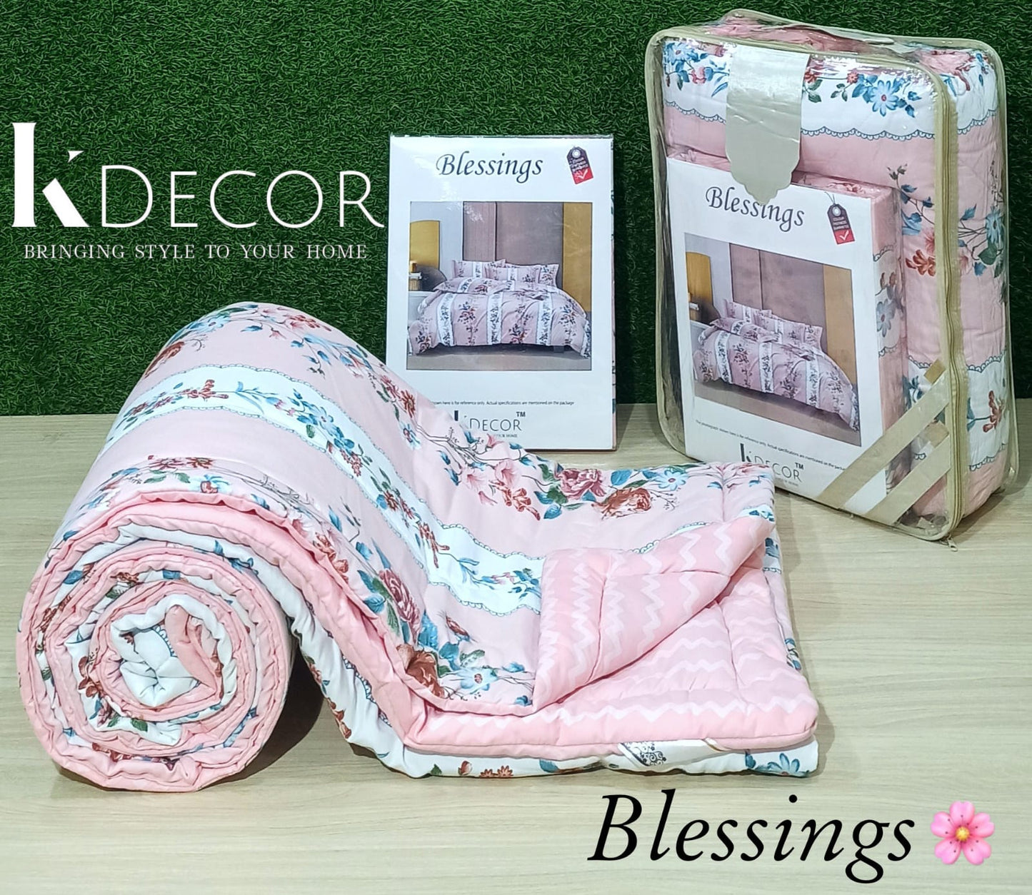 KDECOR 4 Piece Comforter Set - Blessings (Wholesale Pack of 14 Sets of Assorted Designs)