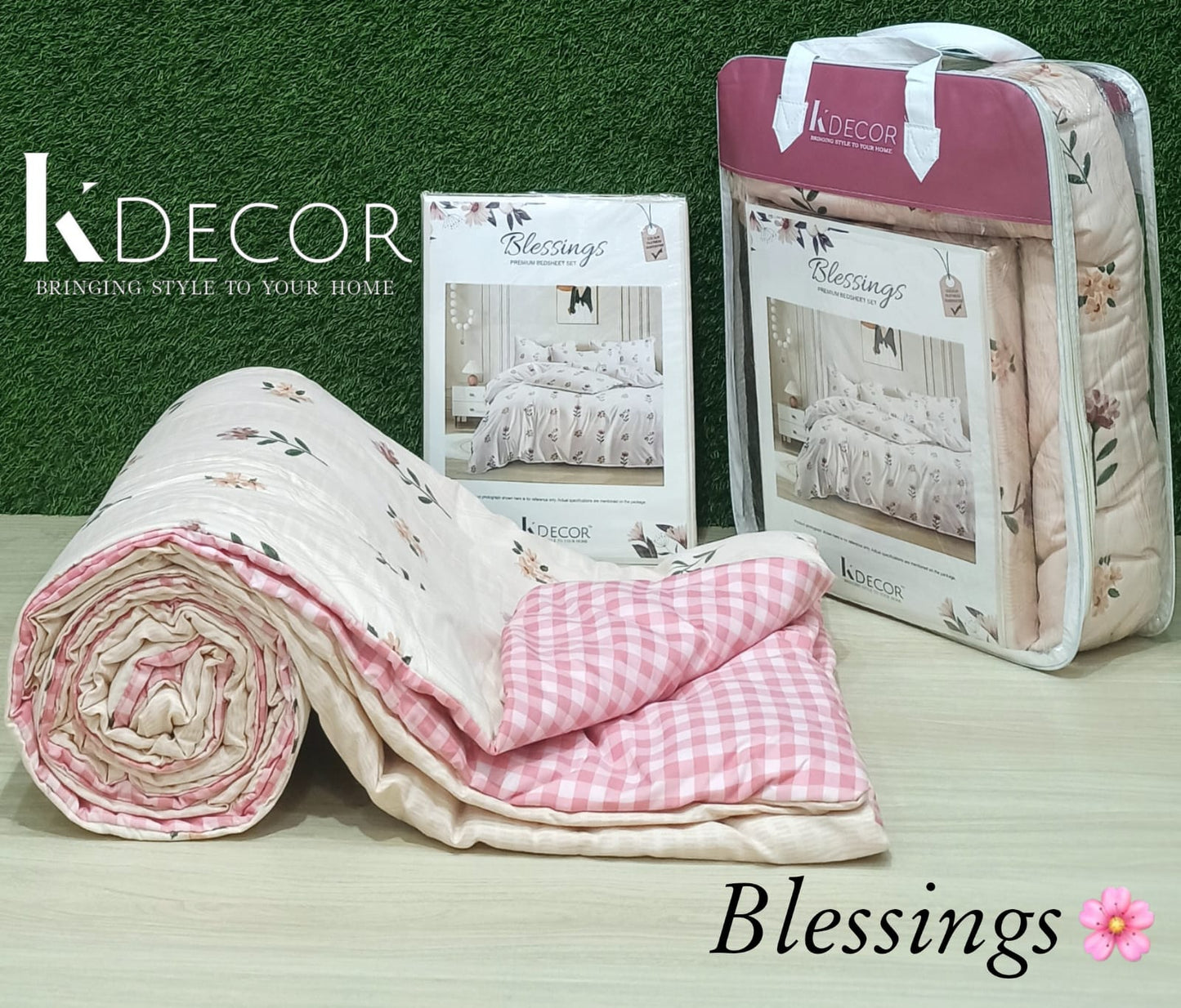 KDECOR 4 Piece Comforter Set - Blessings (Wholesale Pack of 14 Sets of Assorted Designs)