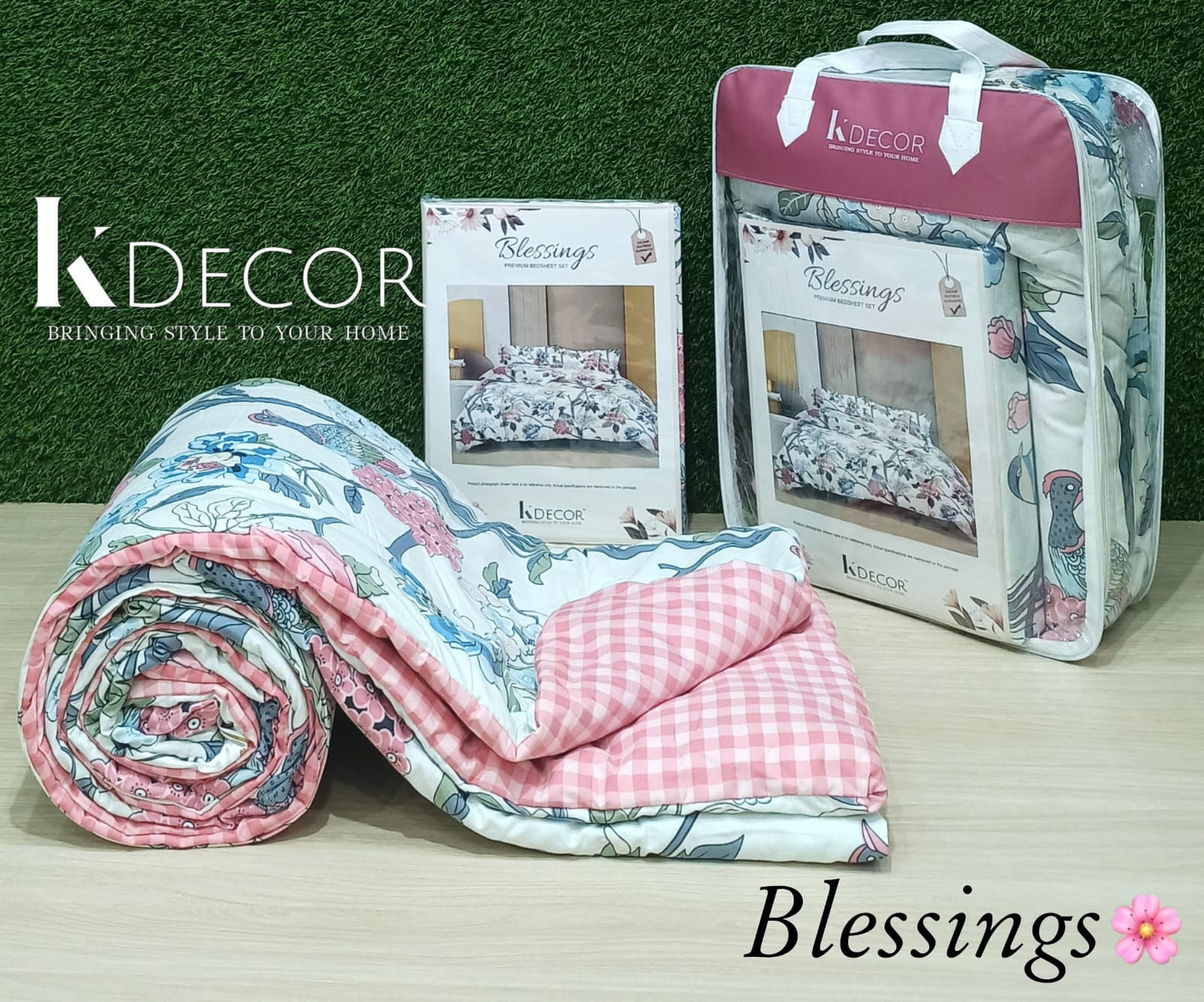 KDECOR 4 Piece Comforter Set - Blessings (Wholesale Pack of 14 Sets of Assorted Designs)