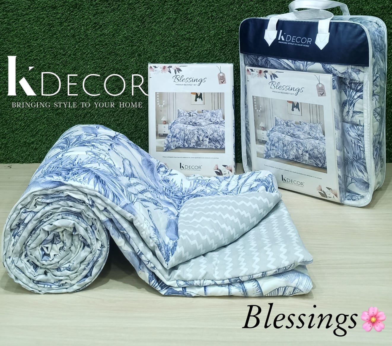 KDECOR 4 Piece Comforter Set - Blessings (Wholesale Pack of 14 Sets of Assorted Designs)