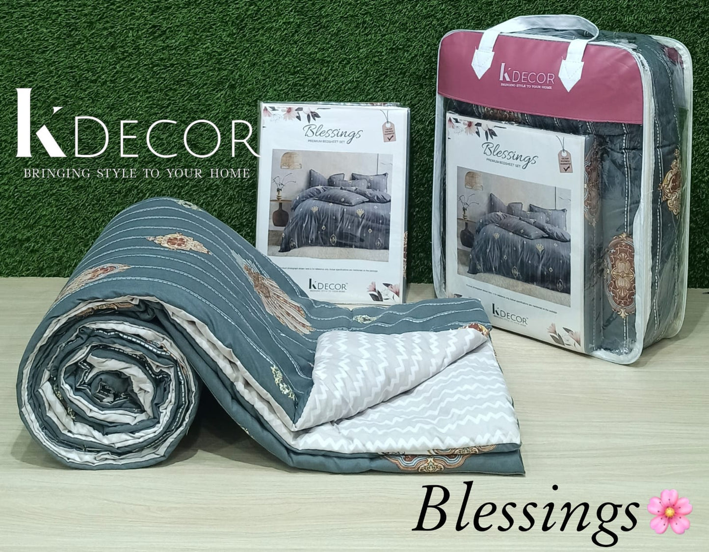 KDECOR 4 Piece Comforter Set - Blessings (Wholesale Pack of 14 Sets of Assorted Designs)